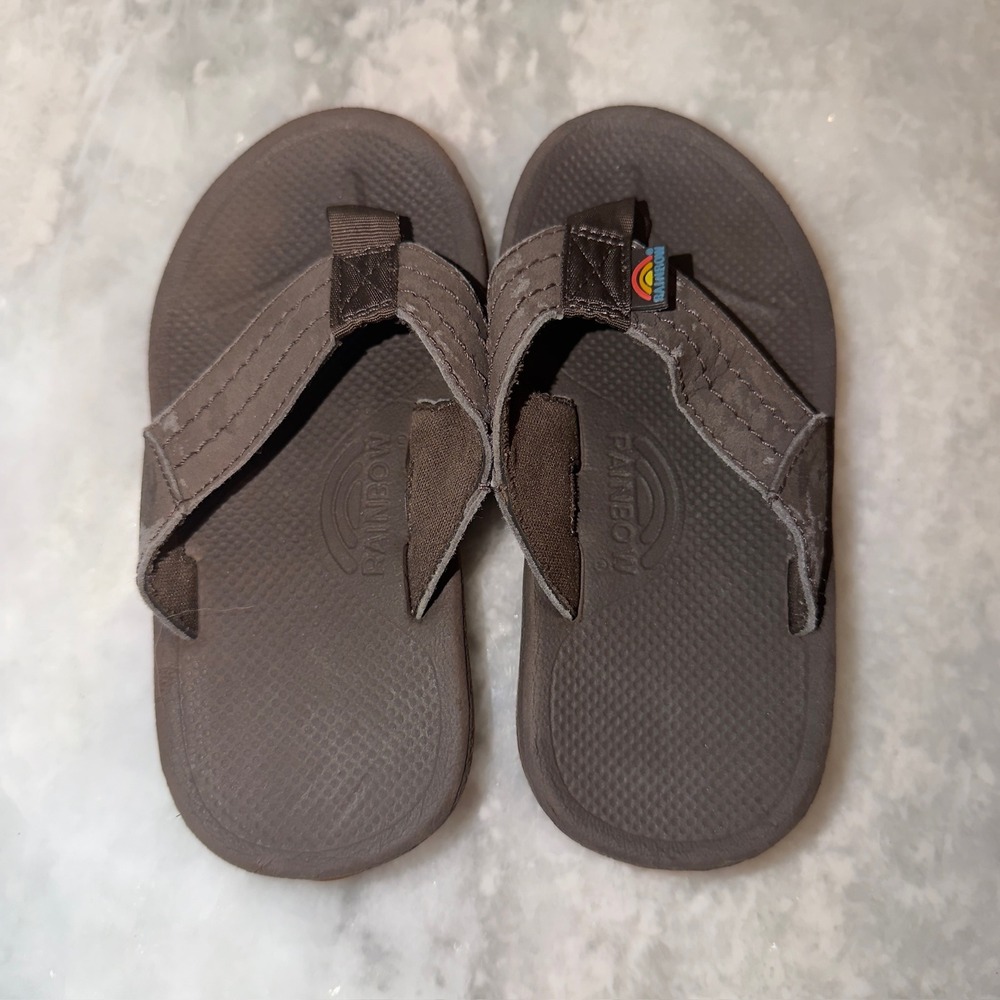 Rainbow Sandals Kids Flip Flops Brown Thong Sandals Size 7/8 PO000000295